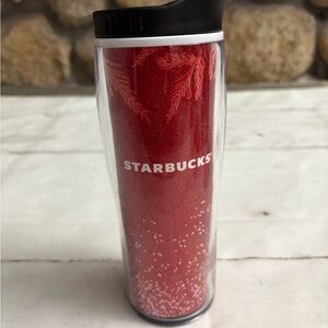 Starbucks 2020 Holiday Travel Cup Tumbler 16 oz Sparkle Glitter Red BPA Free